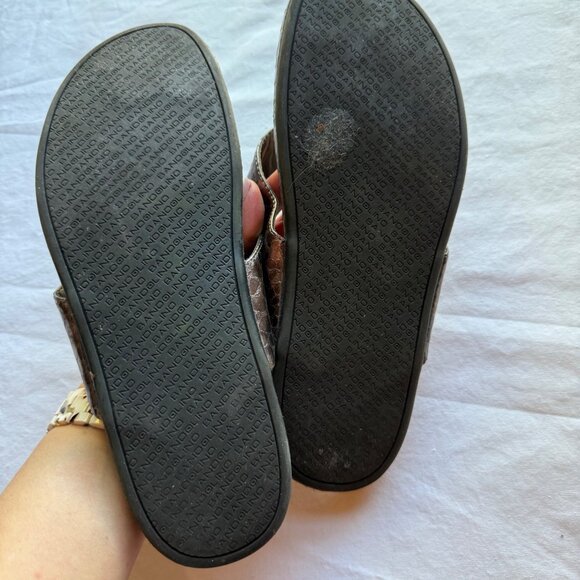 Bandolino Womens Metallic Snake Print Thong Sandals Size 9M - Picture 6 of 8